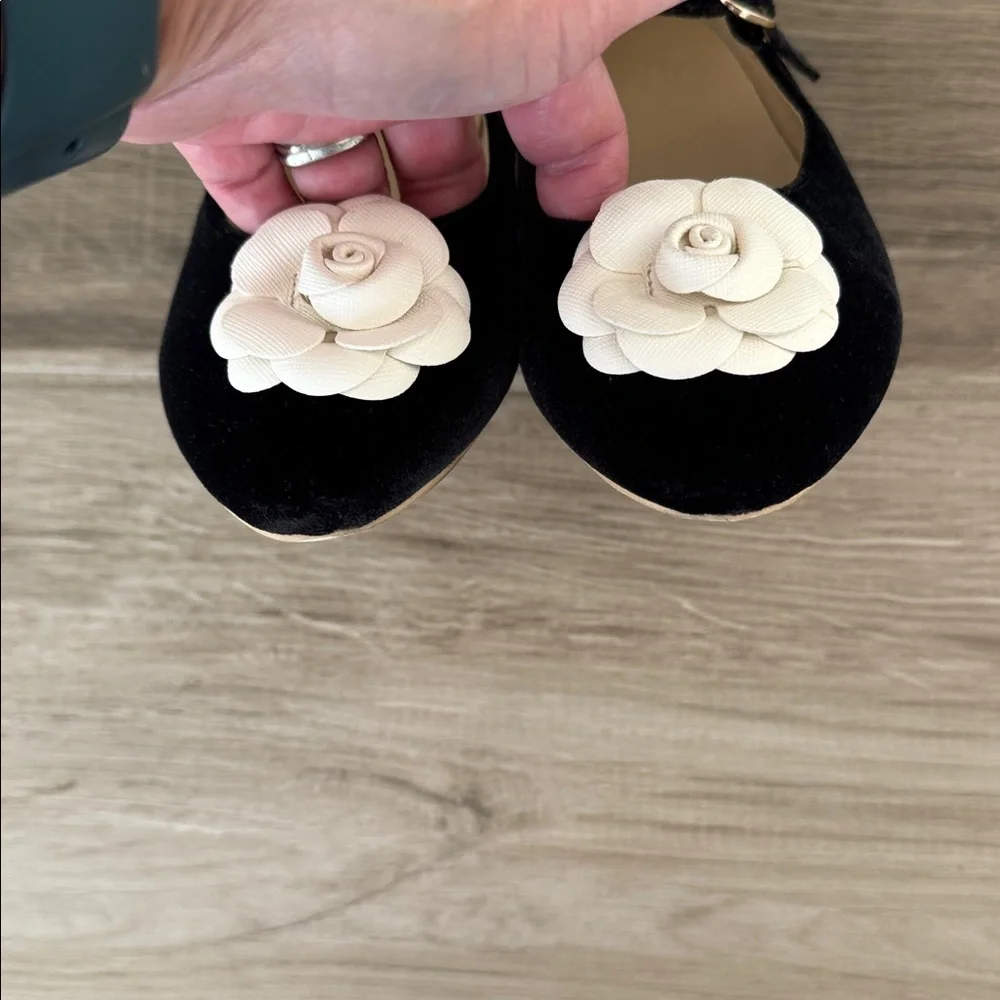 Janie and Jack 3 Velvet Rosette ballet flats mary jane shoes